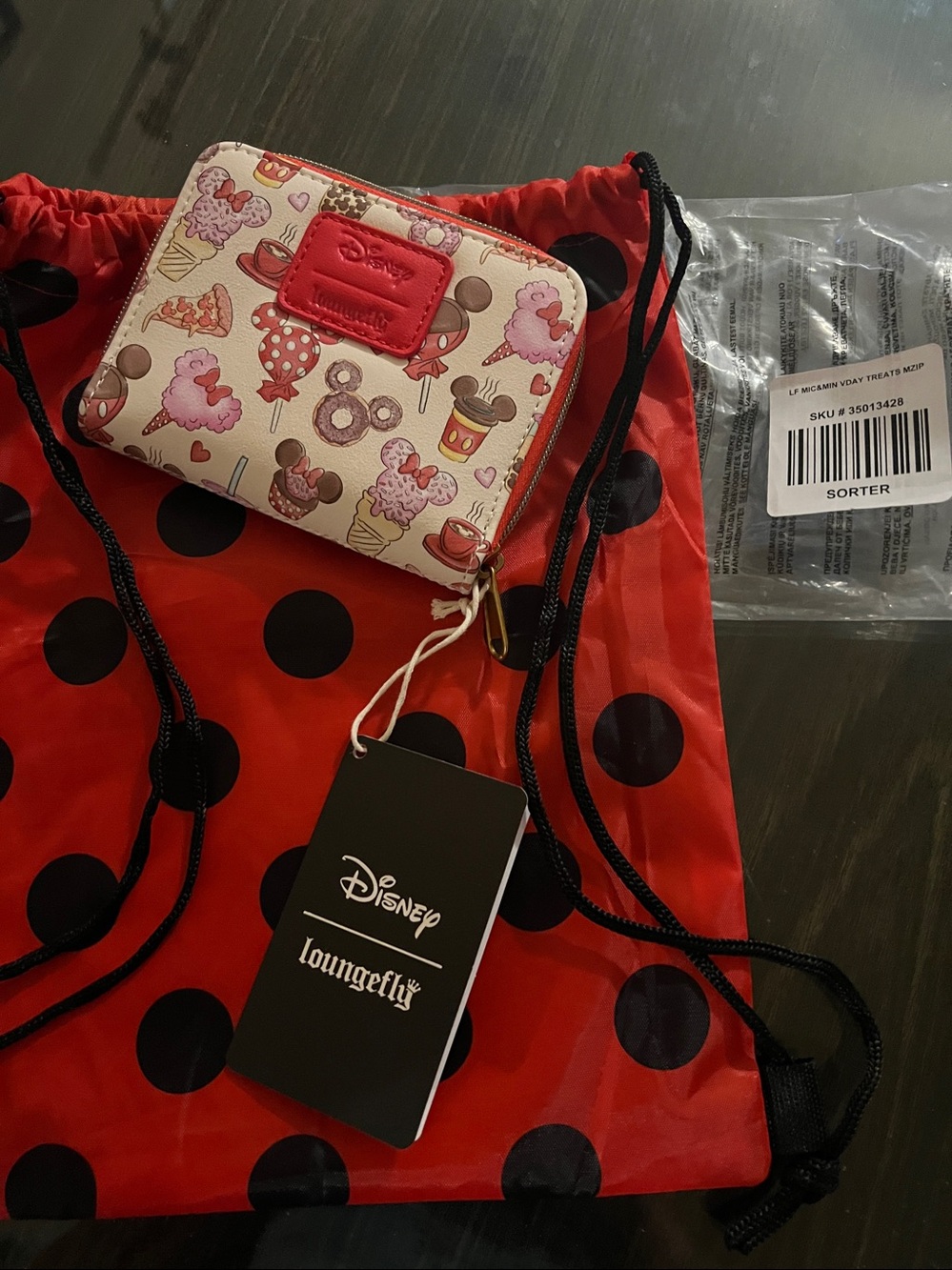 Loungefly Pink Sweets Print Zip Wallet with mini Backpack NWT
